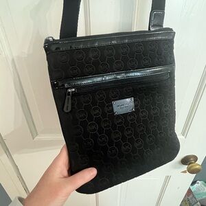 Michael Kors Black Embossed Messenger Bag